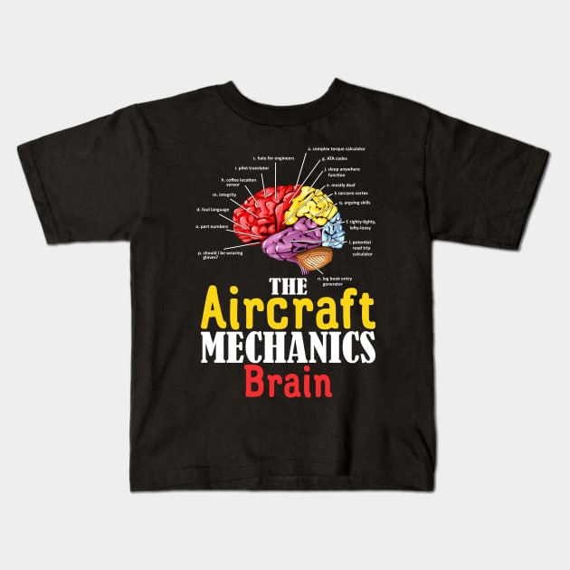 The Aircraft Mechanics Brain Kids T-Shirt by EnarosaLinda XY